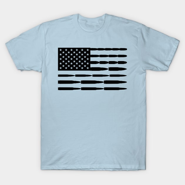 Stars, Stripes and Bullets T-Shirt by Alema Art